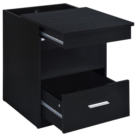 Fabre Black Ash 1-Drawer Extendable Top Nightstand — product image 3