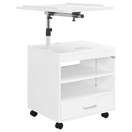 Lerma 1-Drawer Adjustable Tray Top Nightstand with Speaker White High Gloss — product image 5