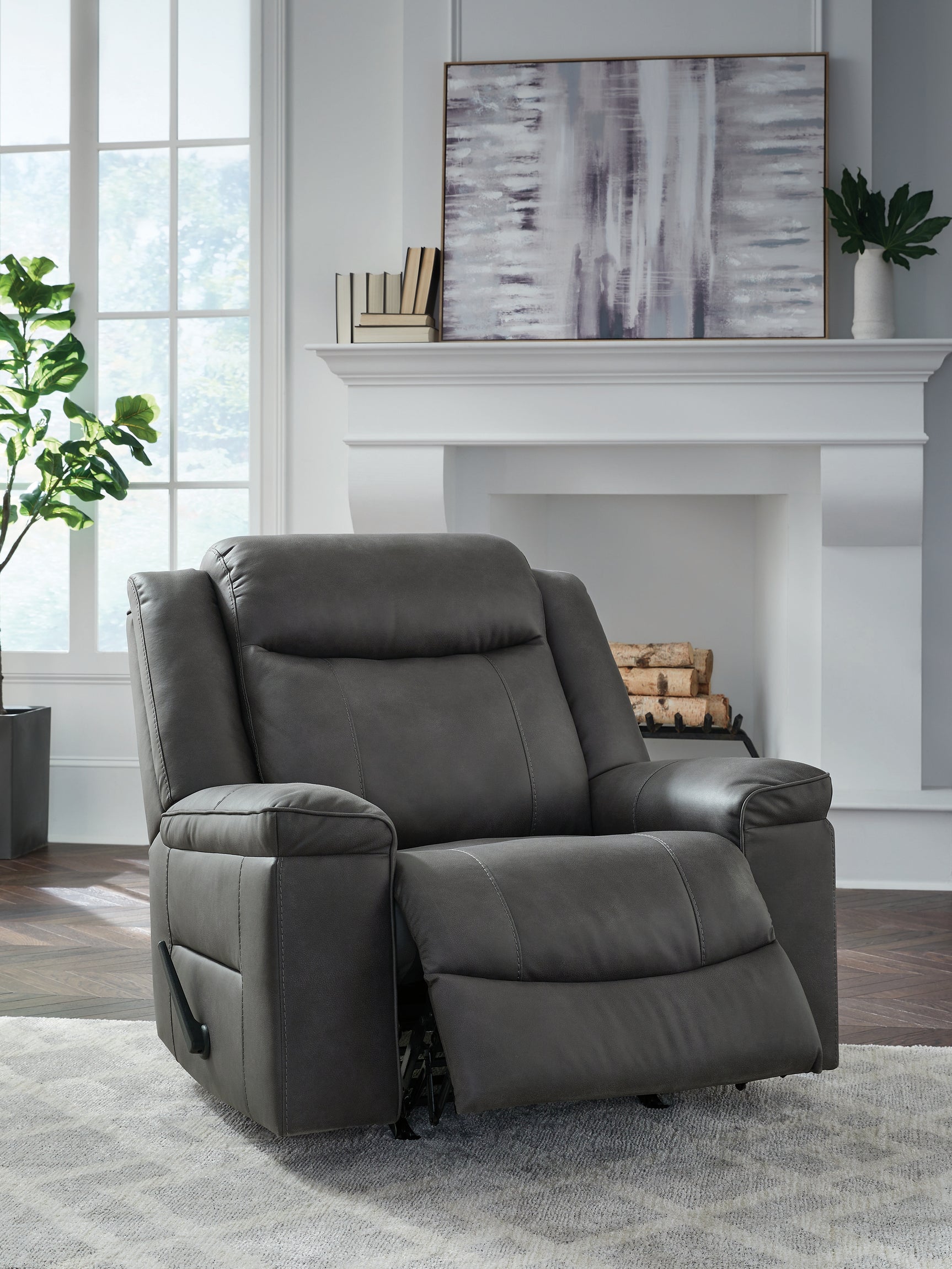 Status Check Shadow Faux Leather Recliner
