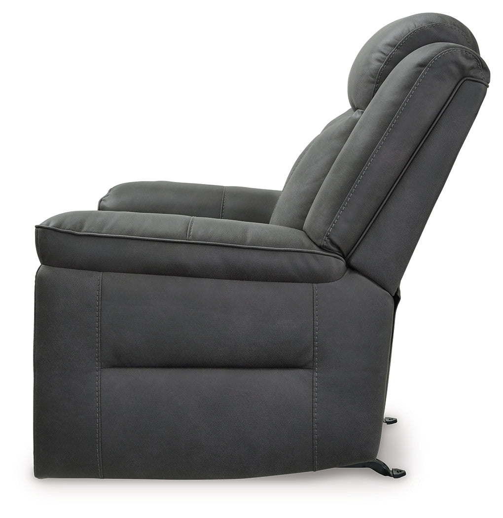 Status Check Shadow Faux Leather Recliner