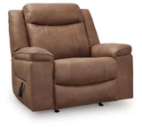 Status Check Caramel Faux Leather Recliner