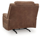 Status Check Caramel Faux Leather Recliner