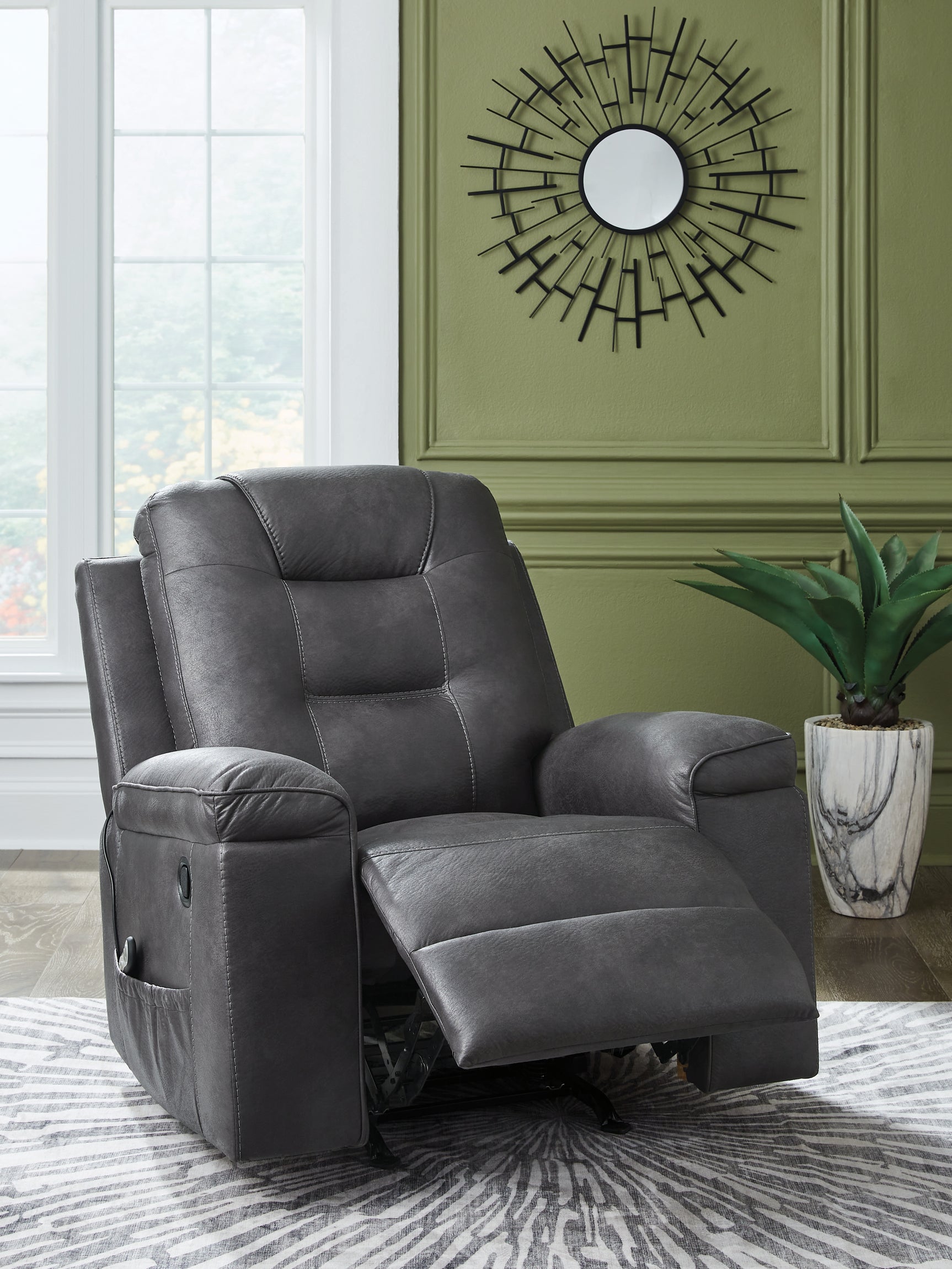 Stockworth Granite Faux Leather Recliner