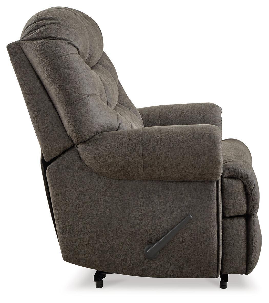 Camera Time Gunmetal Faux Leather Recliner