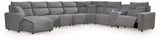 Modmax II Salt and Pepper 8-Piece Power Reclining Sectional with Console