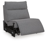 Modmax II Salt and Pepper 7-Piece Power Reclining Sectional with Audio Consoles