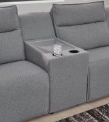 Modmax II Salt and Pepper 7-Piece Power Reclining Sectional with Chaise and Audio System