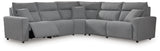ModMax II Salt and Pepper Next-Gen Nuvella™ 5-Piece Power Reclining Sectional