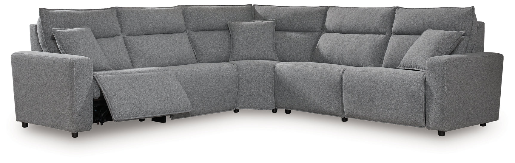 ModMax II Salt and Pepper Next-Gen Nuvella™ 5-Piece Power Reclining Sectional