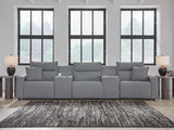 Modmax Salt and Pepper Next-Gen Nuvella™ 5-Piece Power Reclining Sectional