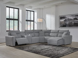 Modmax Salt and Pepper Next-Gen Nuvella™ 6-Piece Power Reclining Sectional