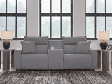 Modmax II Salt and Pepper Next-Gen Nuvella™ 3-Piece Power Reclining Sectional with Console