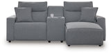 Modmax Salt and Pepper Next-Gen Nuvella™ 3-Piece Power Reclining Sectional with Chaise