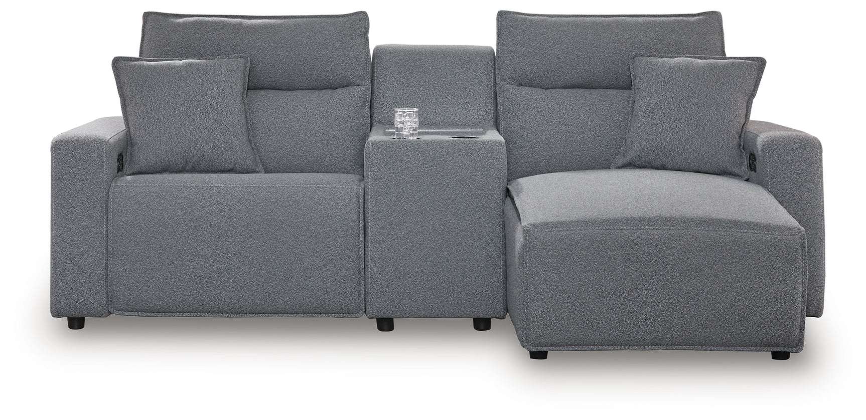 Modmax Salt and Pepper Next-Gen Nuvella™ 3-Piece Power Reclining Sectional with Chaise