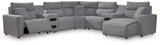 Modmax Salt and Pepper Next-Gen Nuvella™ 7-Piece Power Reclining Sectional with Chaise