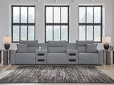 ModMax II Salt and Pepper Next-Gen Nuvella™ 5-Piece Power Reclining Sectional