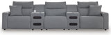 ModMax II Salt and Pepper Next-Gen Nuvella™ 5-Piece Power Reclining Sectional