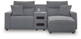 ModMax II Salt and Pepper Next-Gen Nuvella™ 3-Piece Power Reclining Sectional with Chaise