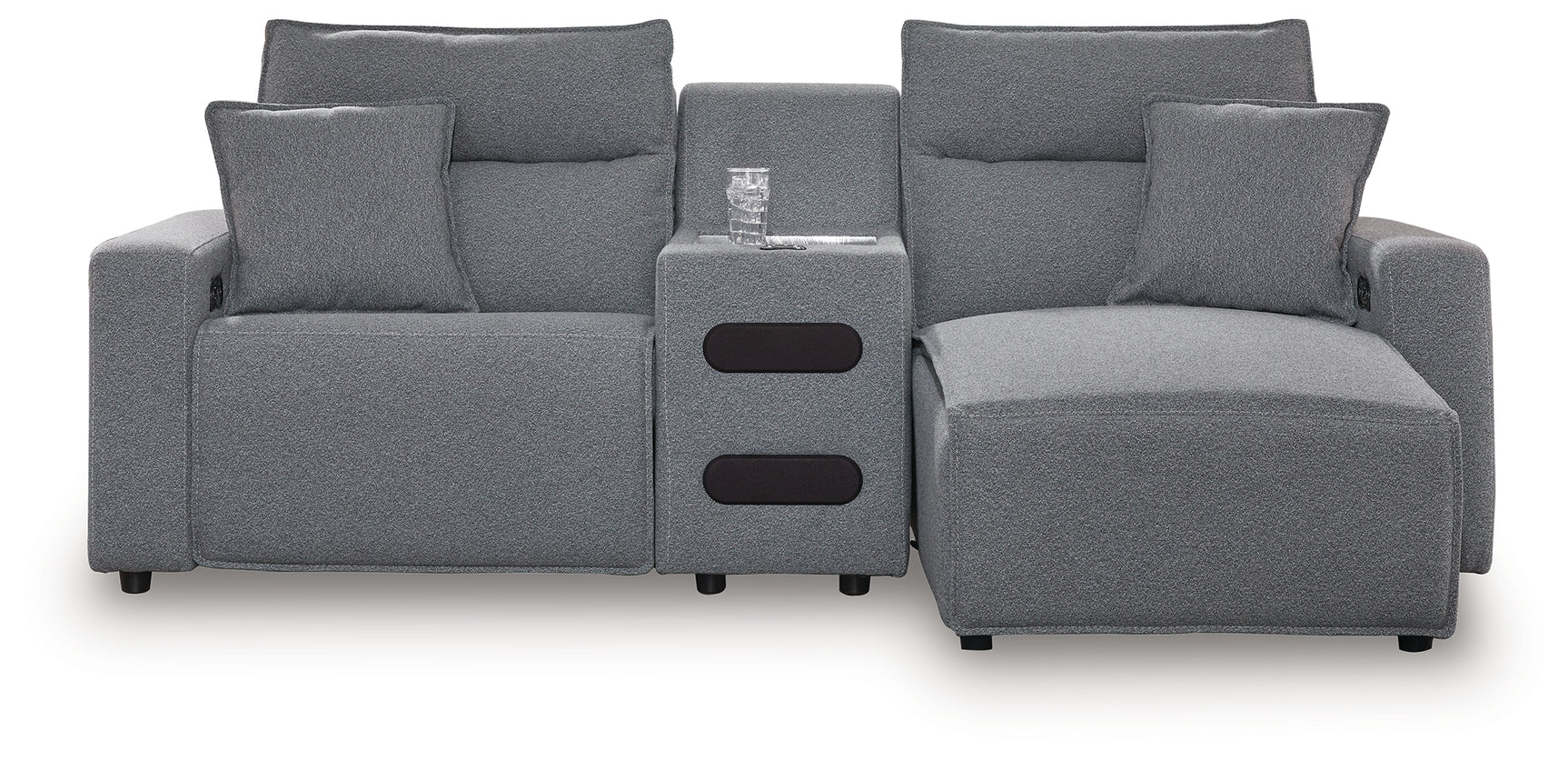ModMax II Salt and Pepper Next-Gen Nuvella™ 3-Piece Power Reclining Sectional with Chaise