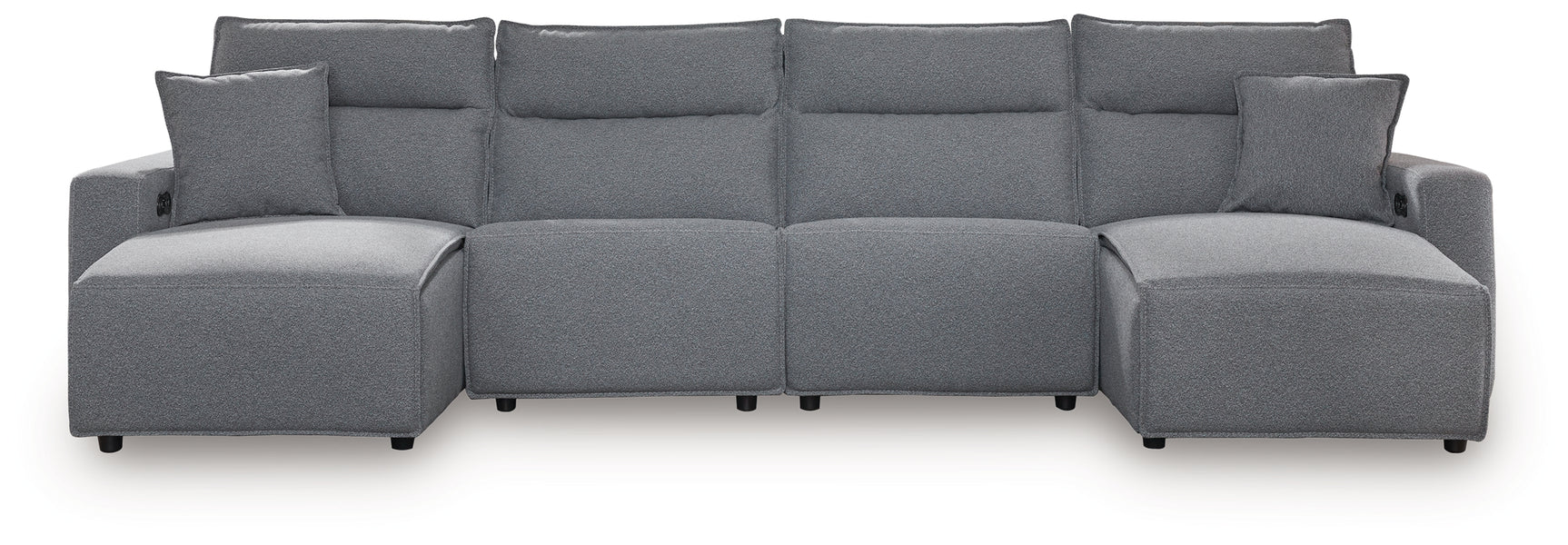 Modmax Salt and Pepper Next-Gen Nuvella™ 4-Piece Power Reclining Sectional with Chaise