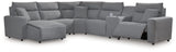 ModMax II Salt and Pepper Next-Gen Nuvella™ 6-Piece Power Reclining Sectional with Chaise