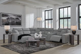 ModMax II Salt and Pepper Next-Gen Nuvella™ 6-Piece Power Reclining Sectional with Chaise