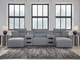ModMax II Salt and Pepper Next-Gen Nuvella™ 5-Piece Power Reclining Sectional with Chaise