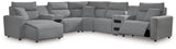 ModMax II Salt and Pepper Next-Gen Nuvella™ 7-Piece Power Reclining Sectional with Chaise