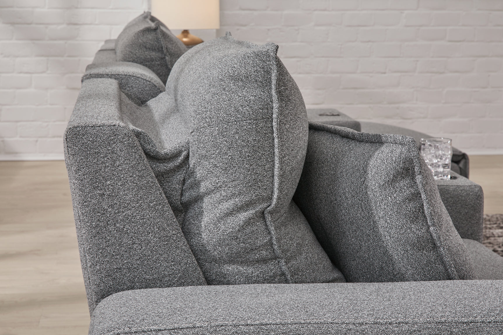 Modmax II Salt and Pepper Next-Gen Nuvella™ 3-Piece Power Reclining Sectional with Console