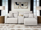Modmax II Stone 3-Piece Power Reclining Sectional with Chaise and Console