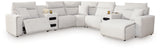 Modmax II Stone 7-Piece Power Reclining Sectional with Chaise and Audio Consoles