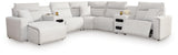 Modmax II Stone 7-Piece Power Reclining Sectional with Chaise and Audio Consoles