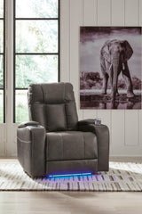 Feazada Shadow Faux Leather Power Recliner