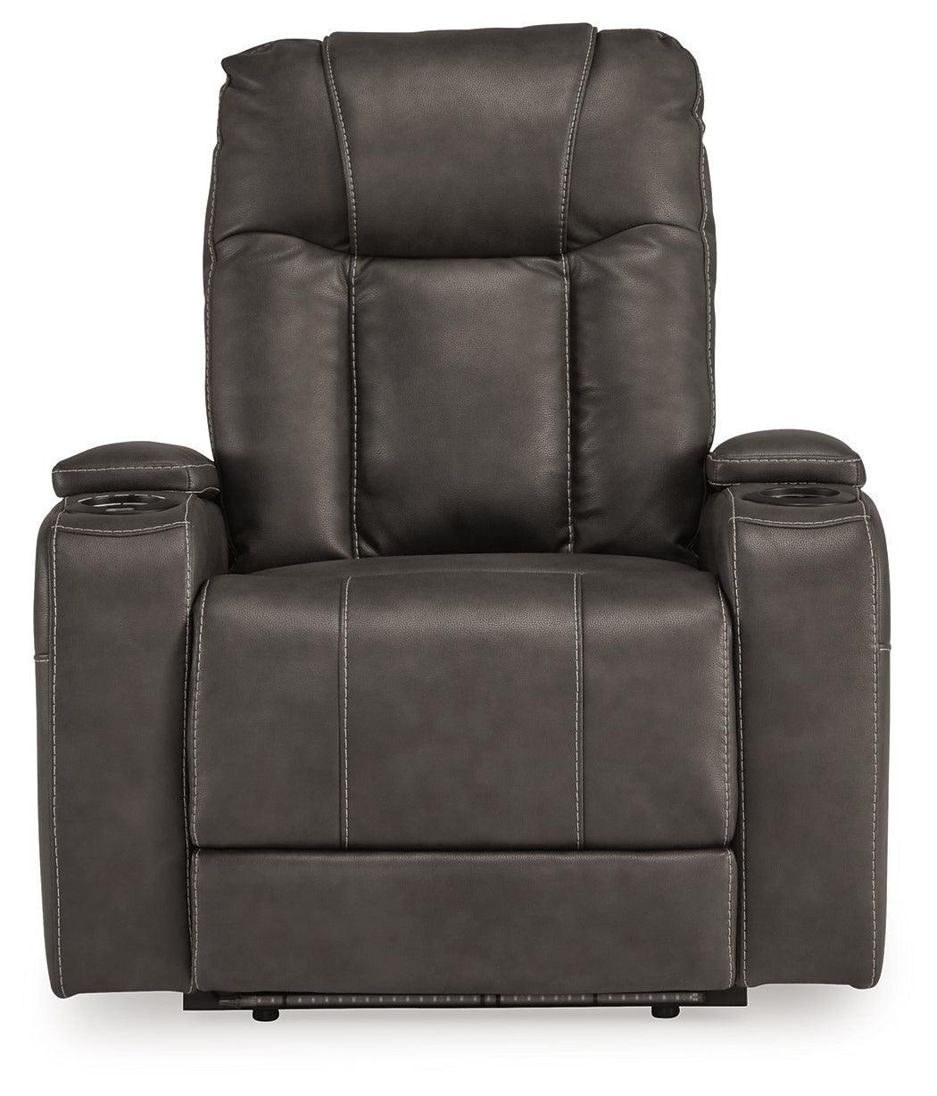 Feazada Shadow Faux Leather Power Recliner