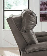 Feazada Shadow Faux Leather Power Recliner
