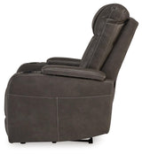 Feazada Shadow Faux Leather Power Recliner