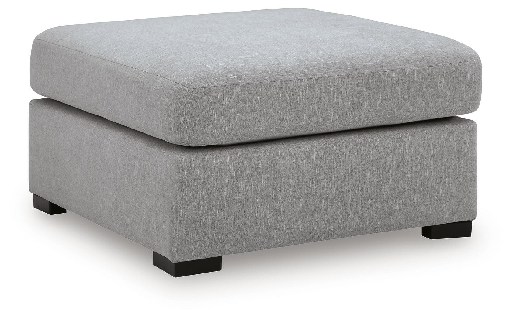 Lakepoint Nickel Chenille Oversized Accent Ottoman angled view
