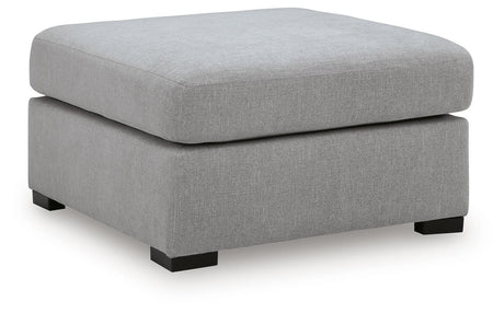 Lakepoint Nickel Chenille Oversized Accent Ottoman angled view