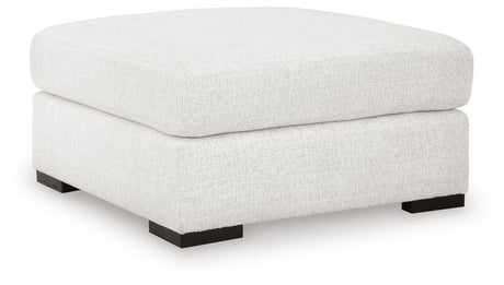 Misty-Lakes Chalk Performance Fabric,Next-Gen Nuvella™,Chenille Oversized Accent Ottoman angled view