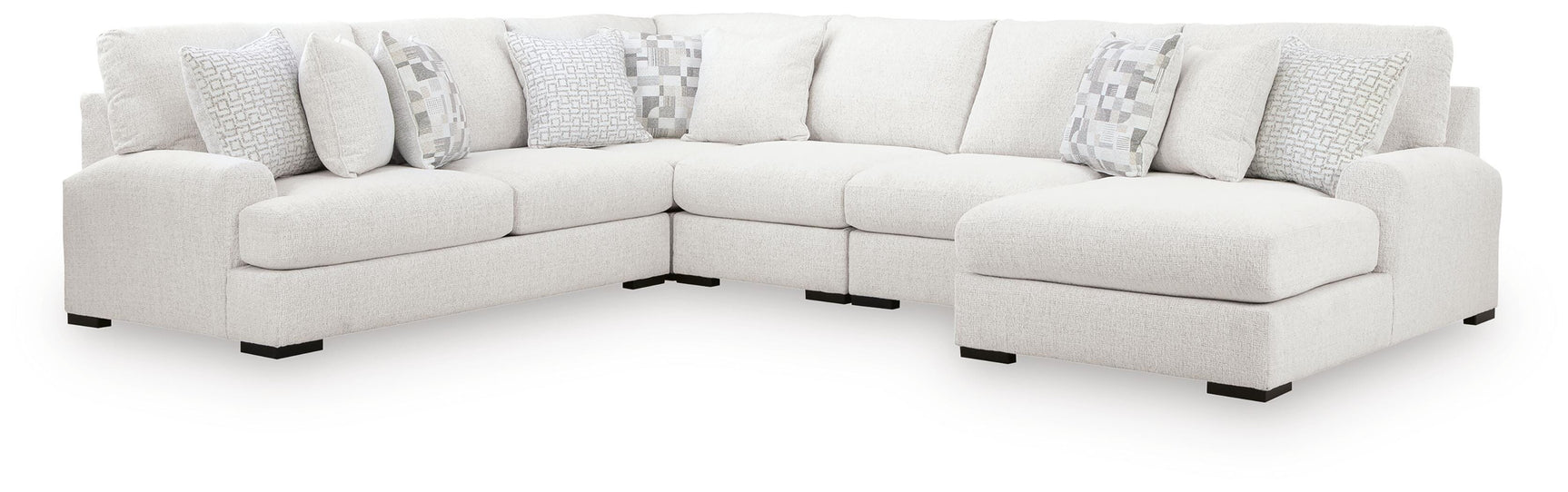 Misty-Lakes Chalk 5-Piece Sectional with Chaise