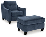 Amity Ink Bay Chair And Ottoman