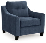 Amity Ink Bay Sofa Chaise, Chair, and Ottoman