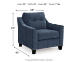 Amity Ink Bay Sofa Chaise, Chair, and Ottoman