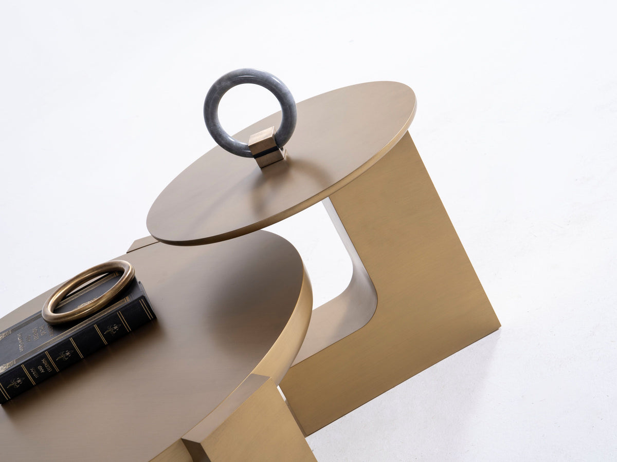 Jinna Gold Coffee with End Table