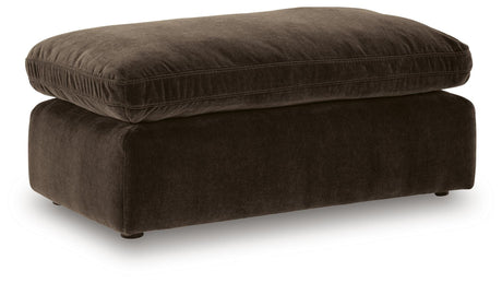 Maxton Heights Bittersweet Chenille,Velvet Ottoman angled view