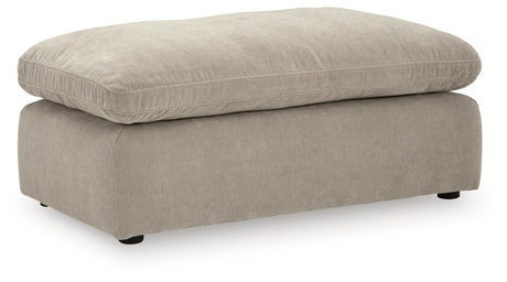 Maxton Heights Pebble Chenille,Velvet Ottoman angled view