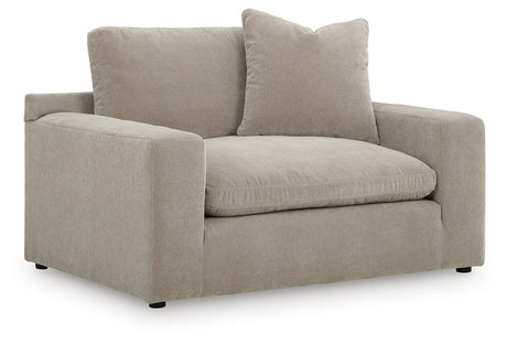 Maxton Heights Pebble Chenille,Velvet Oversized Chair angled view