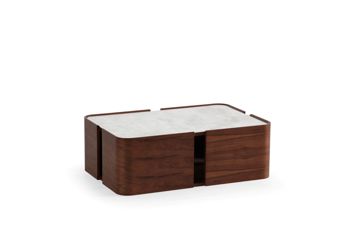 Killua Walnut Marble Coffee Table