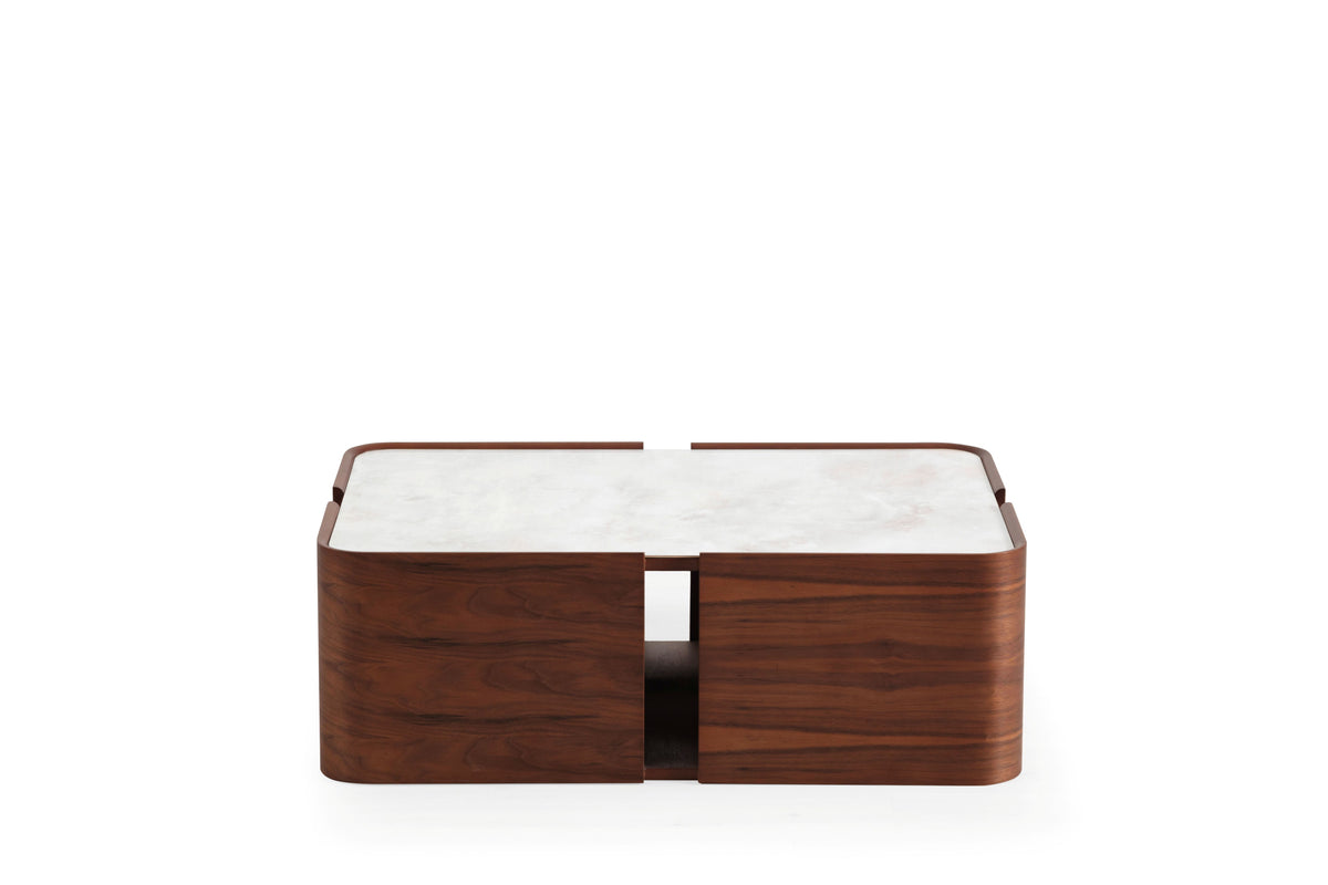 Killua Walnut Marble Coffee Table