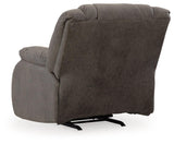 First Base Gunmetal Faux Leather Recliner